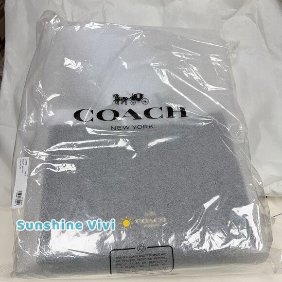 NWT Coach Bundle Large Maggie Tote Bag Blocked CY672 Black & CCD30 Long Chain - Picture 14 of 16